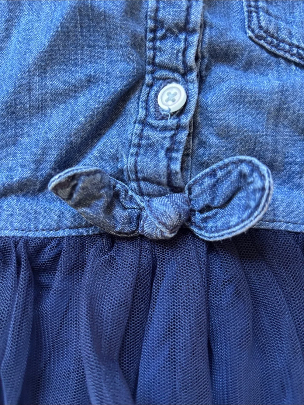 OshKosh B’gosh Toddler Denim Shirt Dress Mixed Tulle Remix 2T